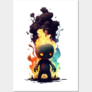 Major Malfunction - Angry little robot - Fire and Smoke Posters and Art